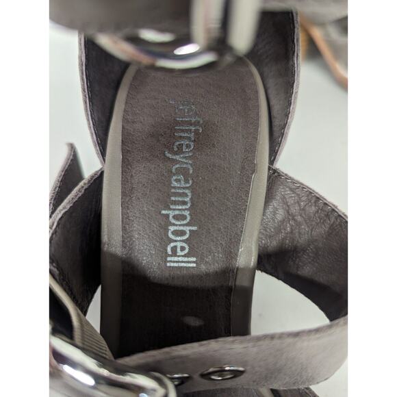 NEW Sz 5.5 Jeffrey Campbell Emilia Silver Buckles Cutout Heels hoes Pointed Toe - Picture 6 of 7